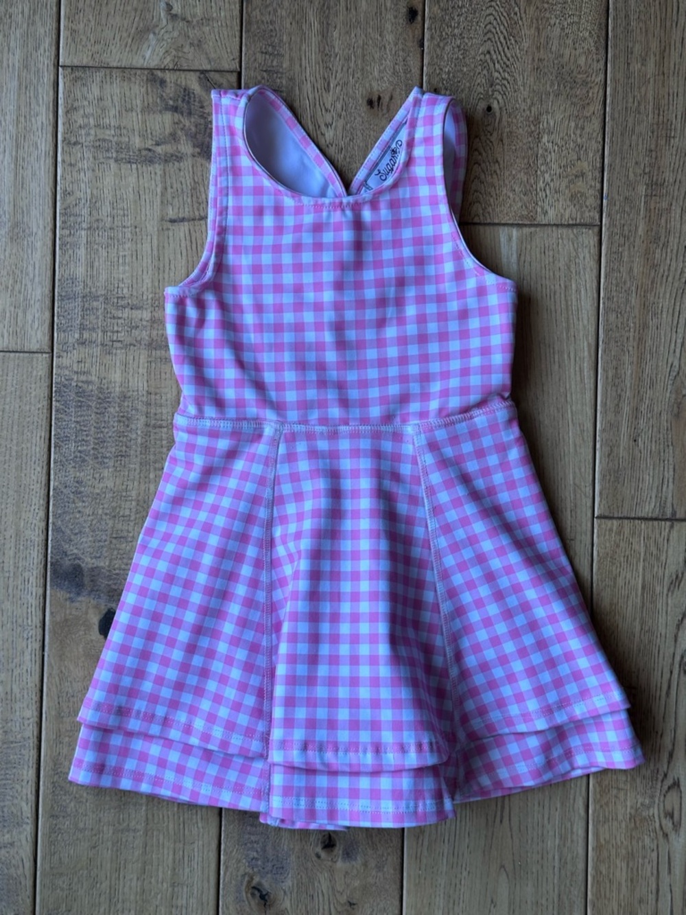 Sugar Bee Clothing Ruffle Tennis Dress Pink Gingham size 4T - Picture 3 of 10